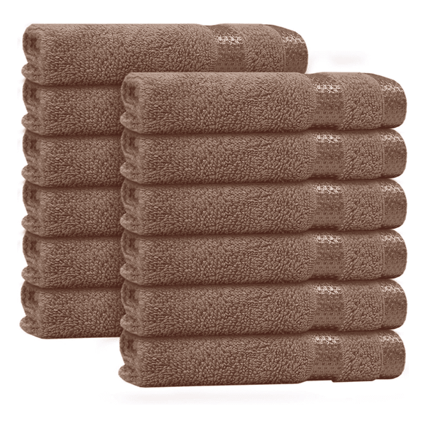 Casabella 12 Pack Flannel Face Cloth - 100% Cotton Face Towels size  30x30CM