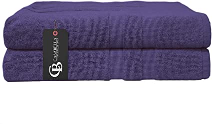 Premium 2-Pack Bath Mats - 100% Combed Cotton, 800 GSM, Quick Dry, Highly Absorbent, Washable