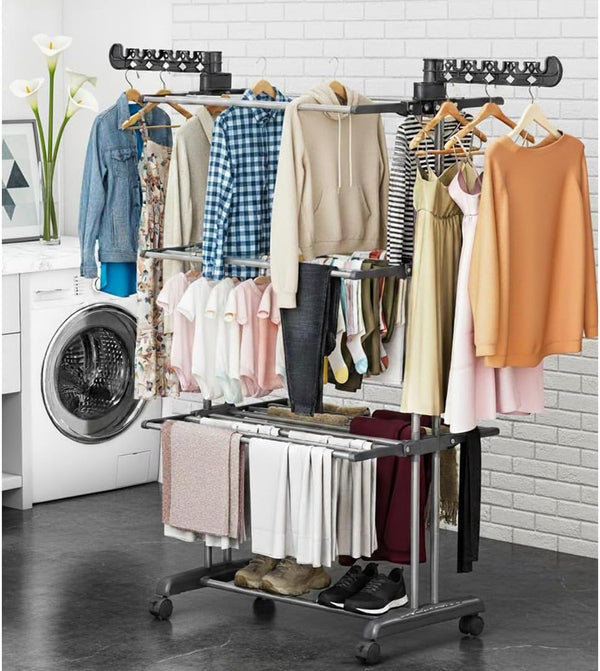 Casabella 4-Tier Foldable Clothes Airer, Large Indoor Drying Rack.