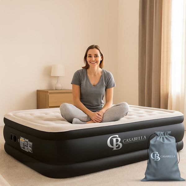 Casabella Air Bed - Airbed with Built-in Electric Air Pump Mattress for Home, Camping.