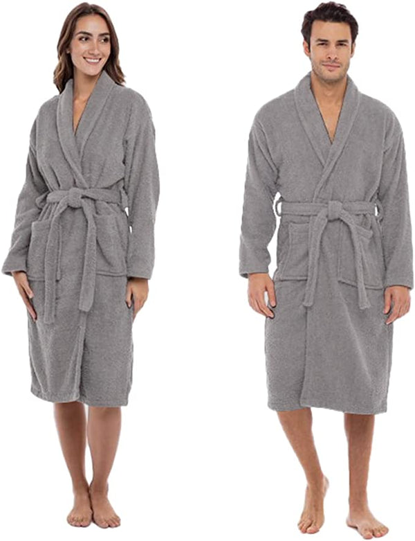 Unisex 100% Cotton 500 GSM Shawl Collar Bathrobe