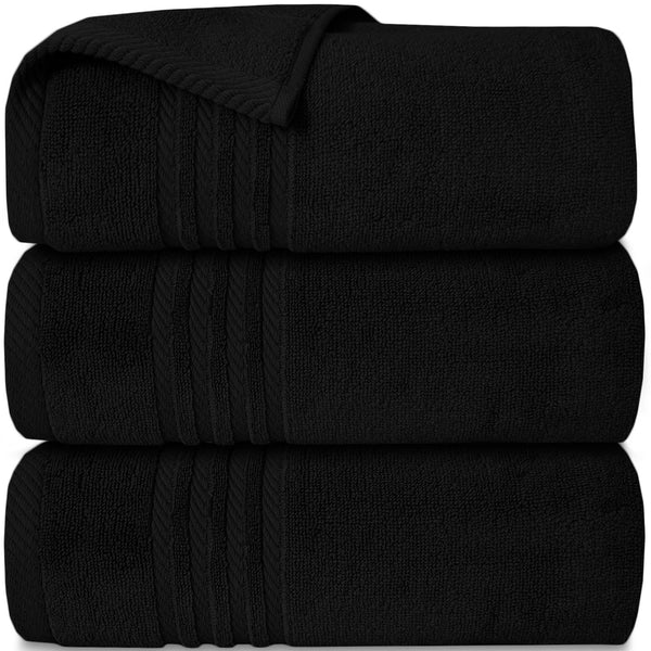 Casabella Towels - 3 Pack Bath Sheets - Large Bath Towel 80x140 cm - 100% Zero-Twist Cotton Towel Set